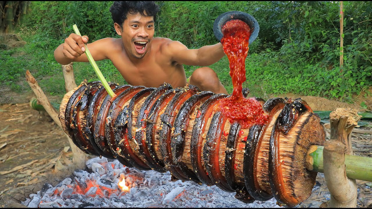 survival in the rainforest - cook Eels - Eating delicious