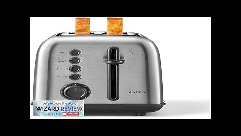 BUYDEEM DT620 2-Slice Toaster Extra Wide Slots Retro Stainless Steel with High Review