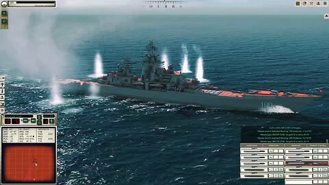 Kirov using AA missiles for anti ship combat, saving shipwrecks for land attack