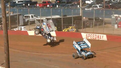 Sprint Car Driver Jacob Allen Flips Wildly At Lincoln Speedway