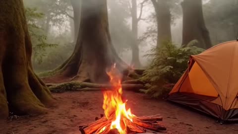 Misty forest mornings ☕🏕️🌲