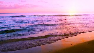 Calm Sea and soothing Wave Sound at Colorful Sunrise