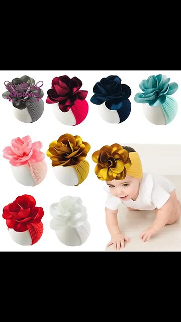 1PCS Fashion Handmade Flowers Elastic Hairband Baby Soft Comfortable Nylon