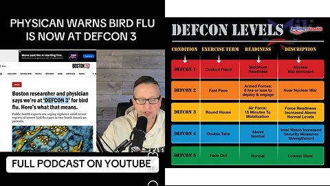 Boston researcher & physician WARNS Bird Flu in NOW DEFCON 3!!