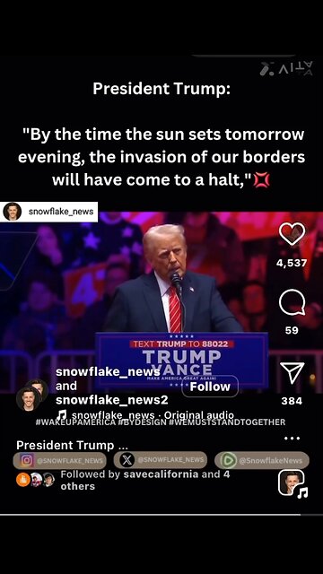 Captioned - Trump will close the borders tomorrow sunset