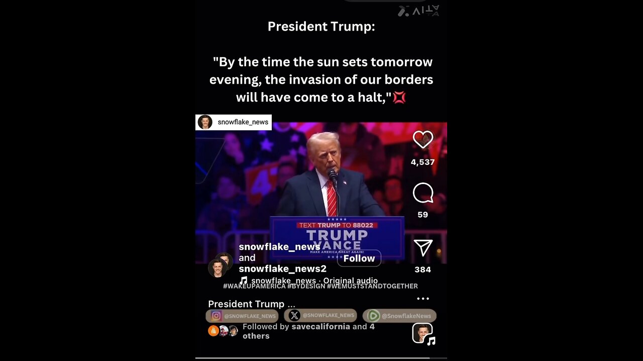 Captioned - Trump will close the borders tomorrow sunset