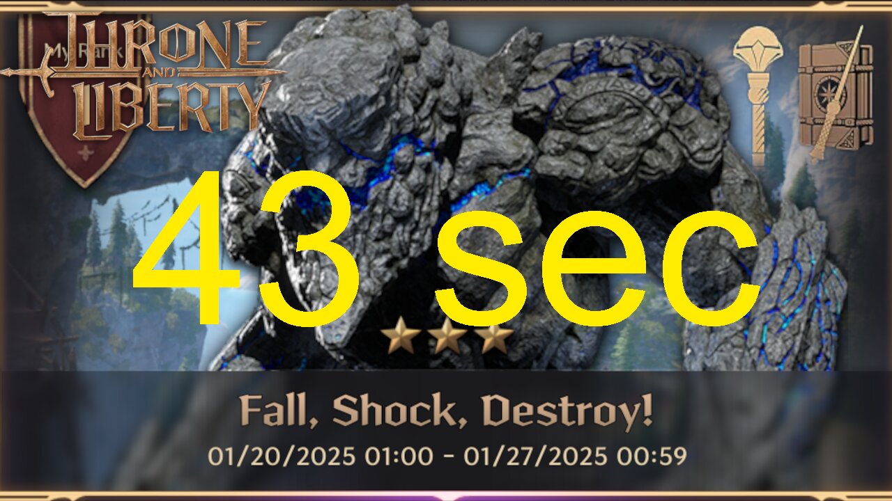 Fall Shock Destroy 43 sec (Wand + Staff) - Throne and Liberty