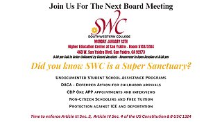 Eye of the STORM LIVE-> Southwestern College Board Meeting January 13, 2025