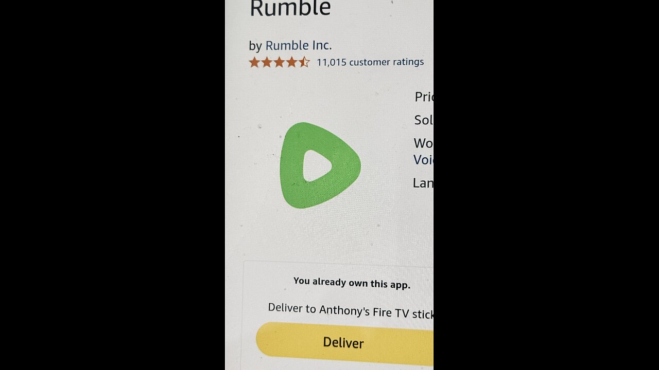 Rumble App for Amazon App store