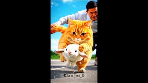 A cat kidnaps a lamb baby 😱 #ai #cat #lambo #story #cats_ai_0 #reels #shorts