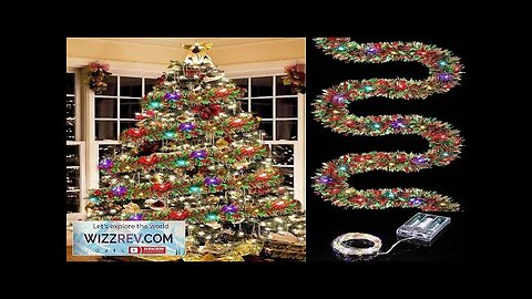 16.4ft/5m Christmas Decoration Holiday Garland Ruscus Grass Ribbon with Colorful Lights Review