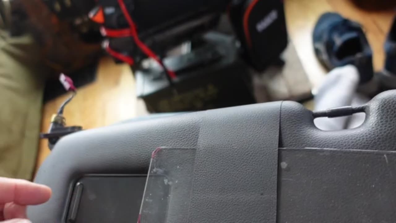 Car Sun Visor Extension From Plexiglass, A Slid Pad & Gorilla Tape. Cutting Plex & Grinding Edges.