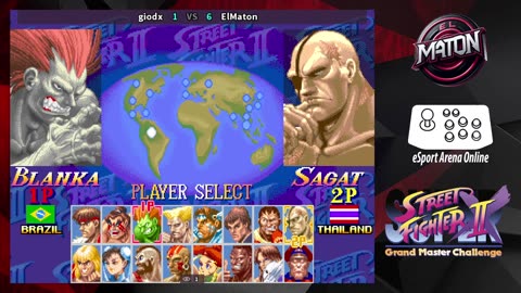 Super Street Fighter II X Grand Master • Luchas en linea • "Giodx" vs "ElMaton" (2025/01/31)