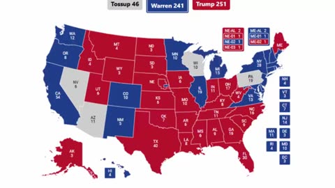 Alternate History 2024 Election Prediction - Elizabeth Warren vs Donald Trump