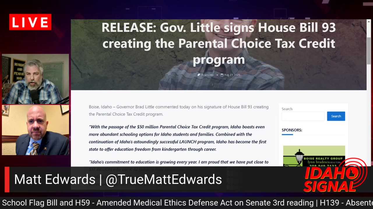 Gov Little Signs School Choice Tax Credit