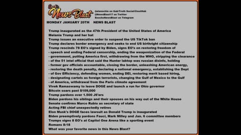 Monday January 20, 2025 News Blast