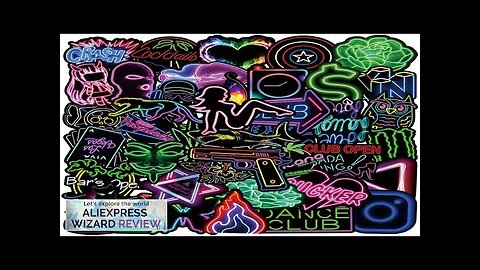 50PCS Cool New Neon Graffiti Stickers Notebook Guitar Skateboard Mobile Phone Toys Review