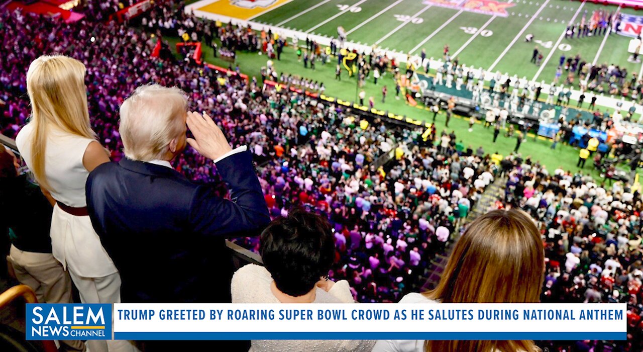 Trump Greeted By Roaring Super Bowl Crowd, Plays Golf With Tiger Woods & Signs Gulf Of America Procl