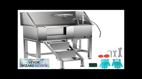 VEVOR 34" Pet Grooming Tub Stainless Steel Dog Wash Station Pet Washing Review