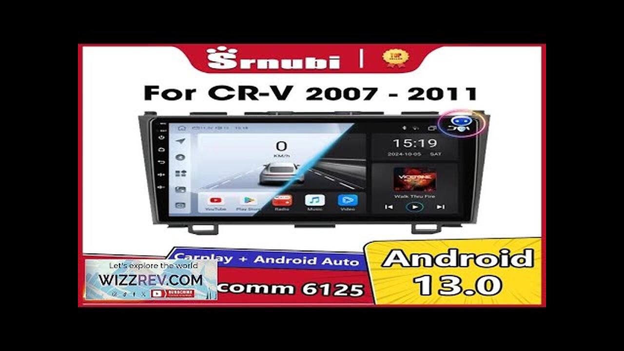 Srnubi Android 13 Carplay Car Radio For Honda CR-V 3 RE CRV Review