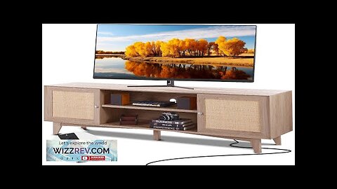 VEVOR Rattan TV Stand Mid Century Modern TV Stand for 75 inch Review