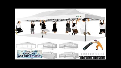 COBIZI 10x20 Heavy Duty Pop up Canopy Tent with 6 sidewalls Easy Review