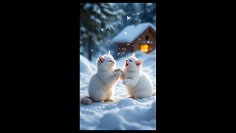 Both are happy in Snowfall 🦥😺 #Cats #Pets #Petslover #unfreezemyaccount #ViralVideos #KidsVideos