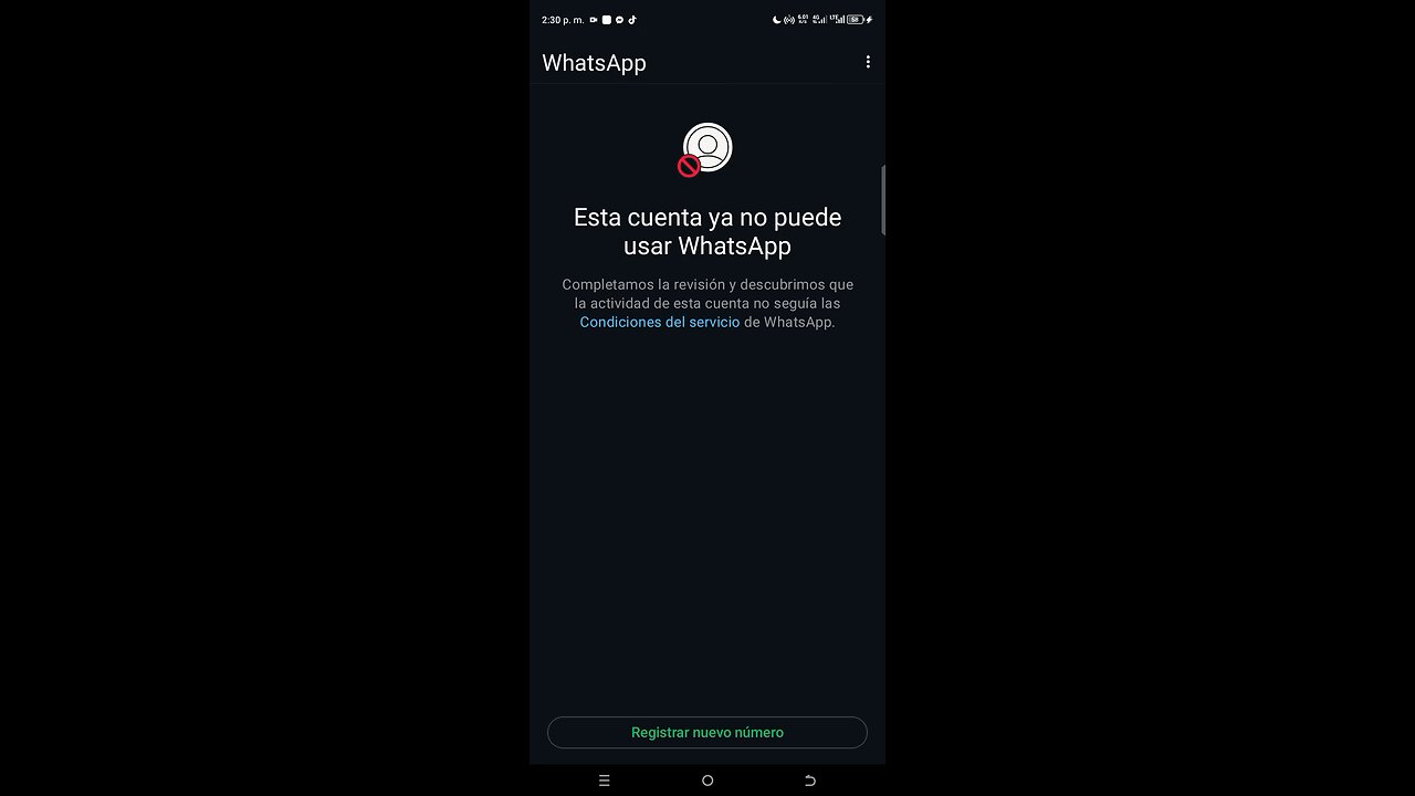 baneo de WhatsApp