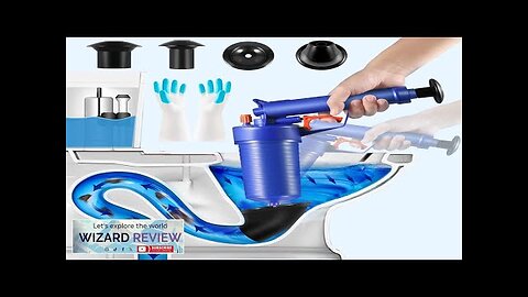 Powerful Toilet Plunger Drain Clog Remover Tool with 4 Sized Suckers High Review