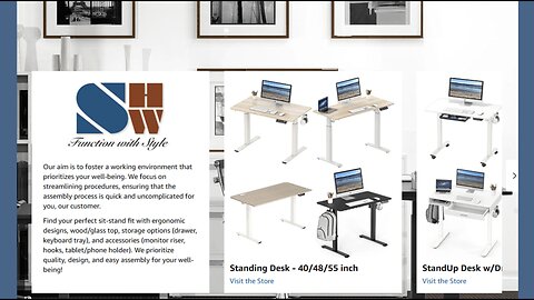 SHW 55-Inch Large Electric Height Adjustable Standing Desk