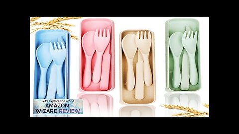 Reusable Travel Utensils Set with Case 4 Sets Wheat Straw Portable Knife Review