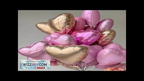 12pcs 18inch Hot Pink Rose Gold Foil Heart Balloon Valentines Wedding Supplies Review