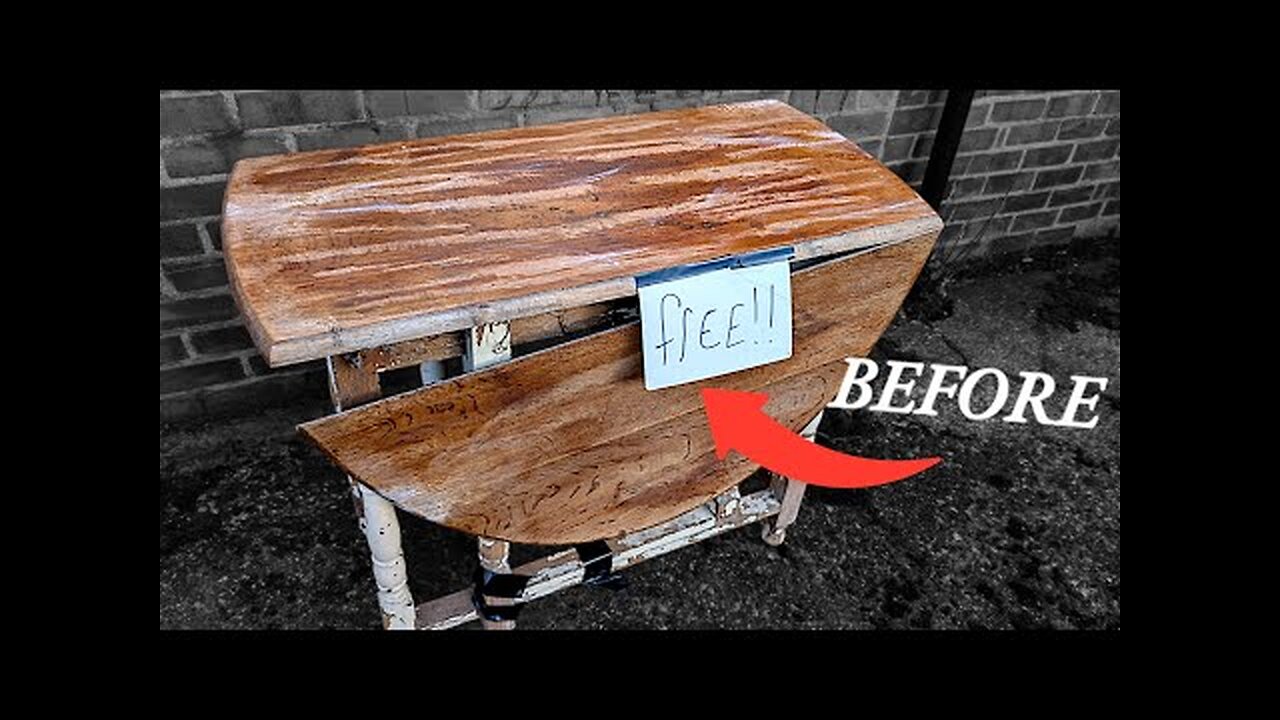 Drop leaf table Restoration - BEAUTIFUL grain Revealed