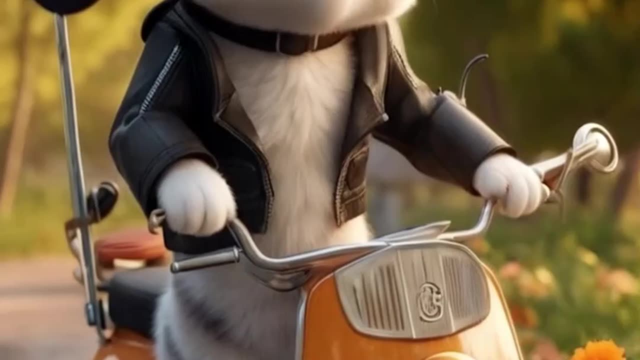 The Cutest Little Ginger Kitten You'll Ever See! Vespa Ventures with a Black & White Cat!