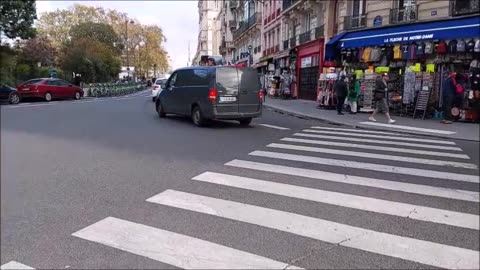 Walking to See Notre Dame in the City of Paris, France