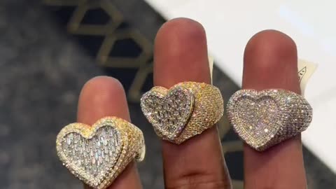 Natural Diamonds & Real Gold Heart Rings on Sale