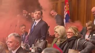 🤯 Chaos in the Serbian Parliament — deputies brawl and throw smoke