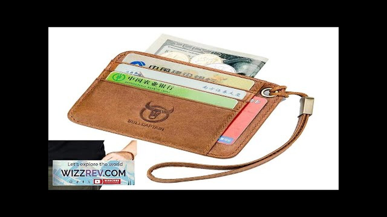 BULLCAPTAIN Men's Genuine Leather Wallet Business Credit Card Holder Mini RFID Protection Review