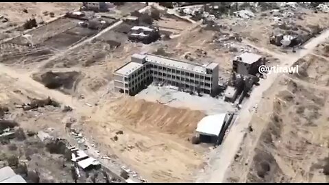 Israeli forces blow up a Palestinian school in al-Qarara, north of Khan Yunis, Gaza