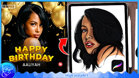 Happy Birthday Aaliyah Tribute! Aaliyah Portrait Digital Painting Timelapse