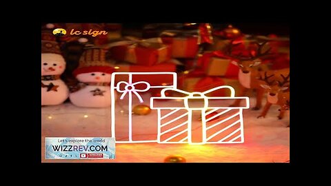 Christmas gift box with pattern decoration neon holiday decorations outdoor party decoration Review