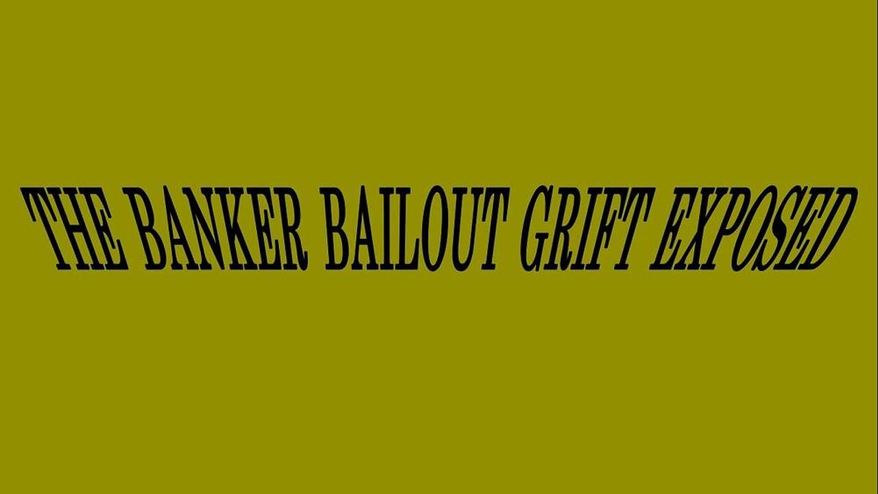 Before The USAID Grift Scandal There Was The 2009 Banker Bailout Scam