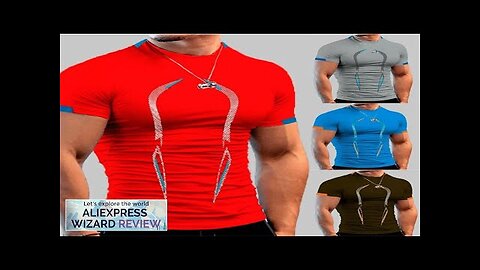 Men Compression Gym t Shirt Short Sleeve Bodybuilding Fitness Top Tee Man Review