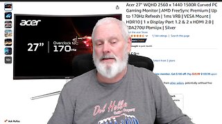 S15E23 - Acer 27 WQHD Curved Monitor FreeSync Premium 170Hz 1ms VRB EDA270U Pbmiipx Review