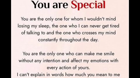 You are very special