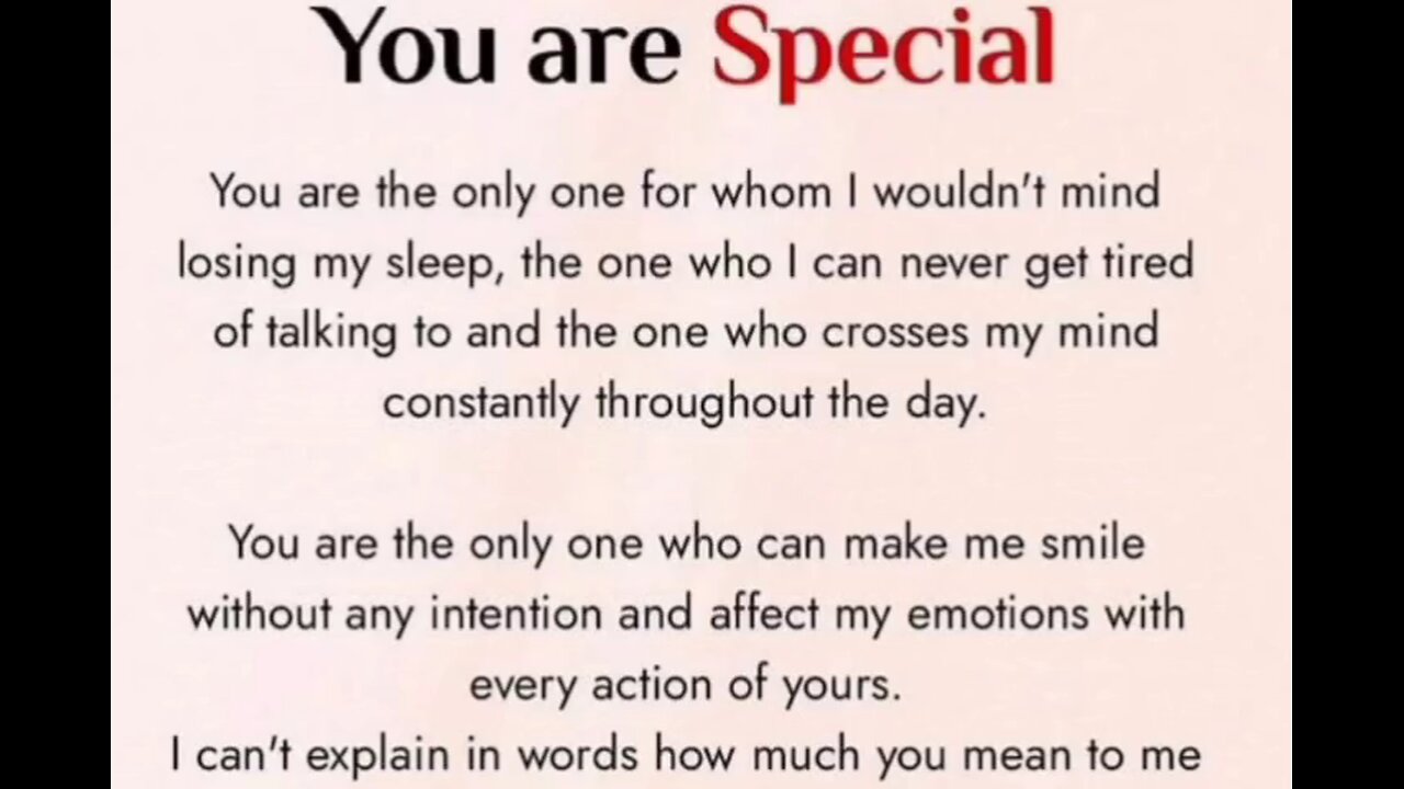 You are very special