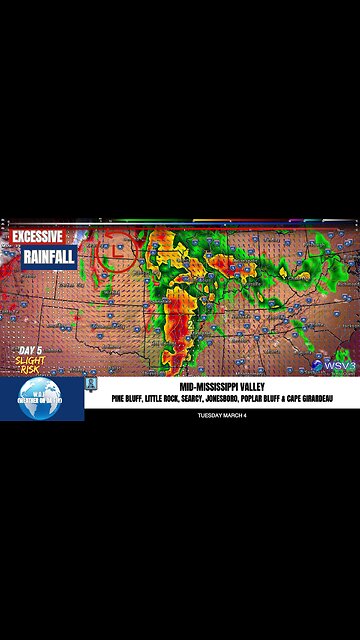 🌧️ Flash Flood & Severe Storm Threat: Mid-Mississippi Valley! 2/28/25 #shorts #stormalert