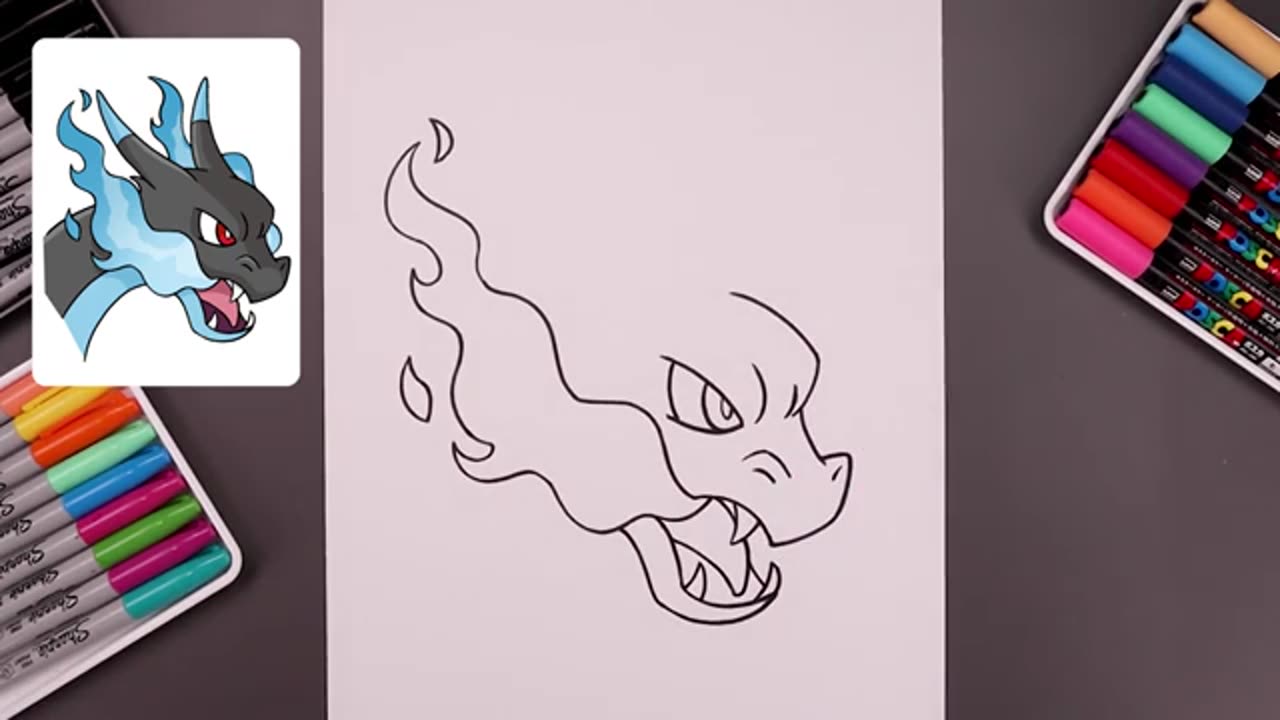 How To Draw Mega Charizard X for Beginners