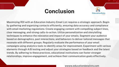 How to Maximize ROI with an Education Industry Email List?