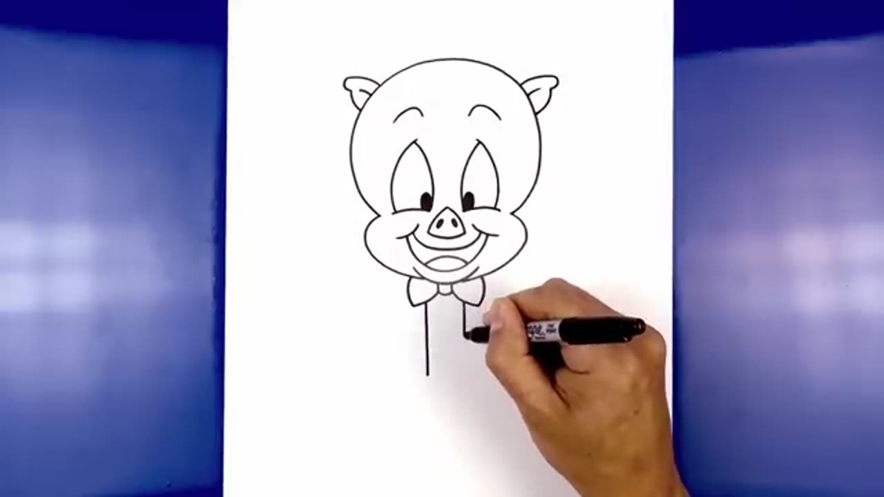 How to Draw Porky Pig Step-by-Step Tutorial for Beginners